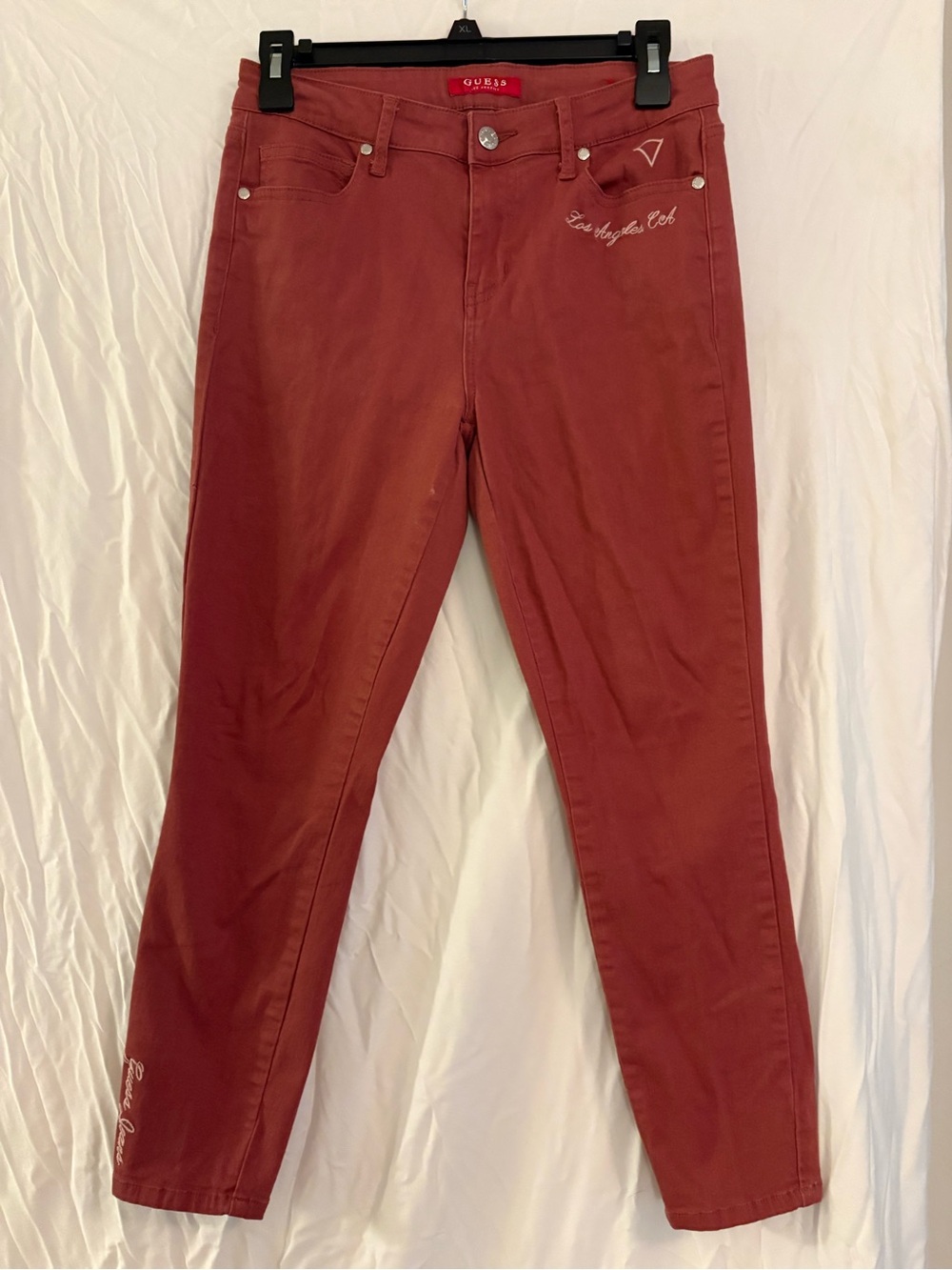 GUESS Women's Rust-Red Skinny Jeans